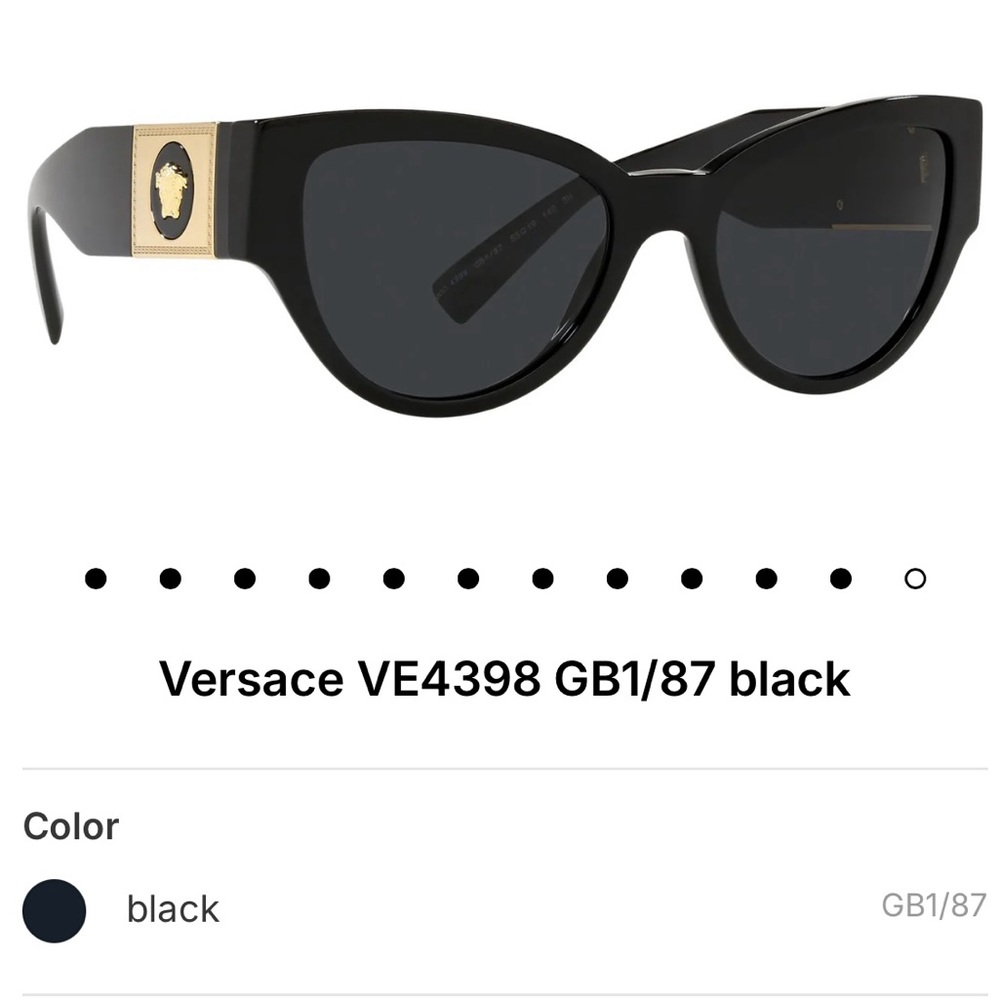 Versace Black and Gold Sunglasses